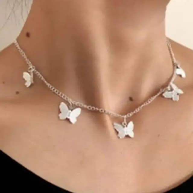 Silver butterfly necklace