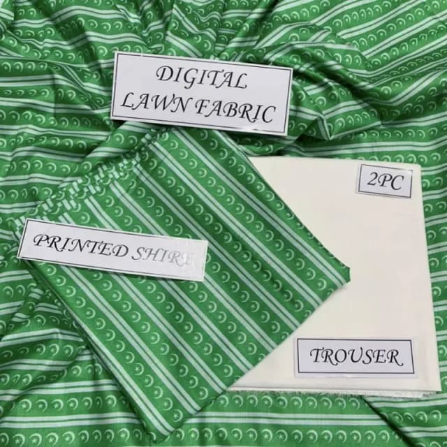 2 pc women unstitched lawn suit