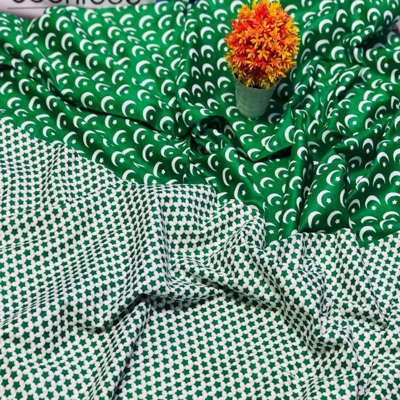 2 pc women unstitched lawn suit